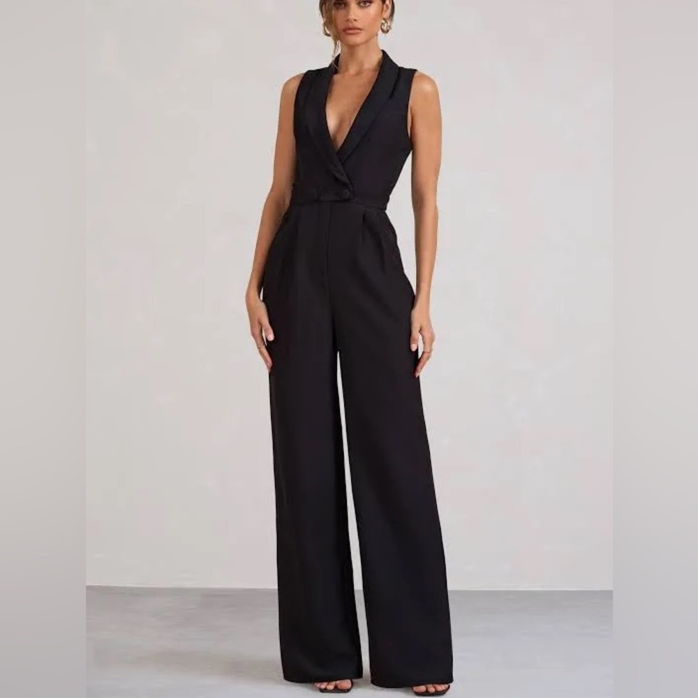NWOT Club L London tall black tailored wide legged jumpsuit from luxury store